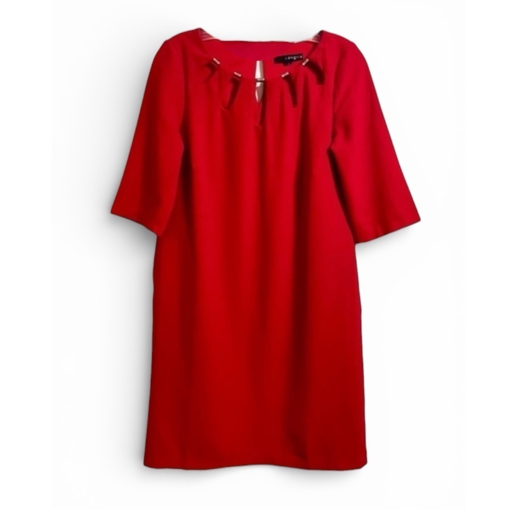 SANGRIA Women’s Red Shift Dress With Sleeves Size 6